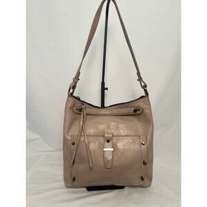 Botkier Beige Leather Shoulder Bag Slouchy Minimalist Hobo Purse